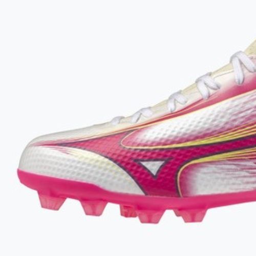 Buty piłkarskie dziecięce Mizuno Alfa III Select Jr FG white/fuchsia purple