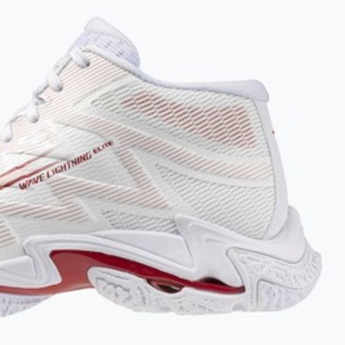 Buty do siatkówki damskie Mizuno Wave Lightning Elite Mid white/rose elegance/lava falls
