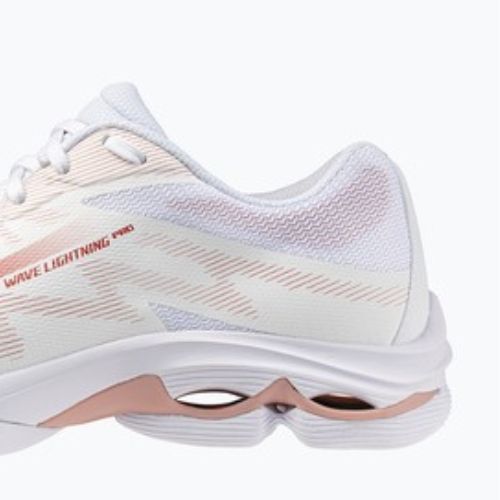 Buty do siatkówki damskie Mizuno Wave Lightning Pro white/rose elegance/lava falls