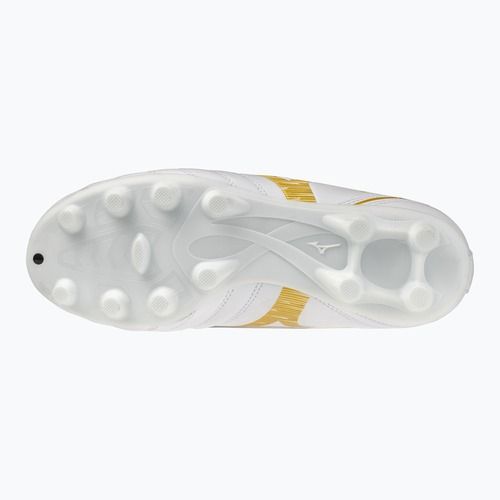 Buty piłkarskie dziecięce Mizuno Monarcida Neo III Select FG white/mp gold
