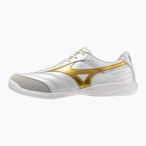 Buty piłkarskie Mizuno Morelia Sala Pro IN white/football gold/galaxy sil