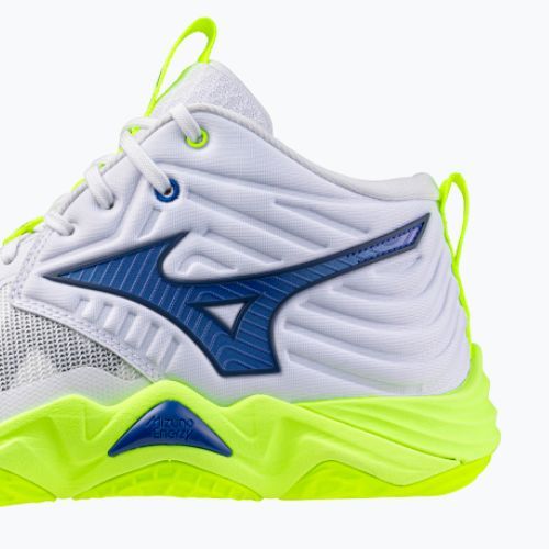 Buty do siatkówki Mizuno Wave Momentum Elite Mid white/lightning yellow/dazzling blue