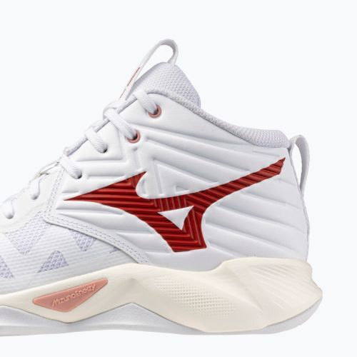 Buty do siatkówki damskie Mizuno Wave Momentum Pro Mid white/rose elegance/lava falls