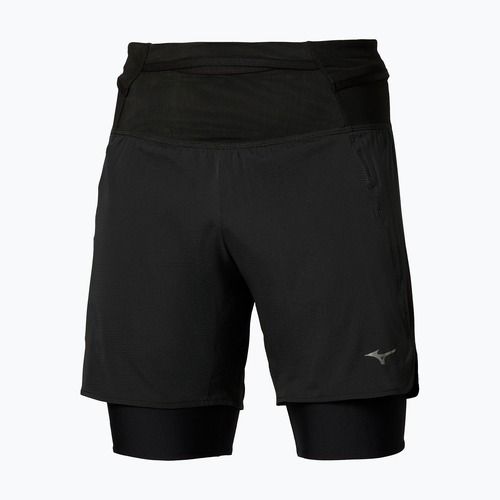 Spodenki do biegania męskie Mizuno Trail Multipocket 2in1 black