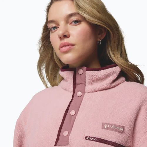 Bluza polarowa damska Columbia Helvetia II Cropped Half Snap Fleece eraser pink/fig/rich wine