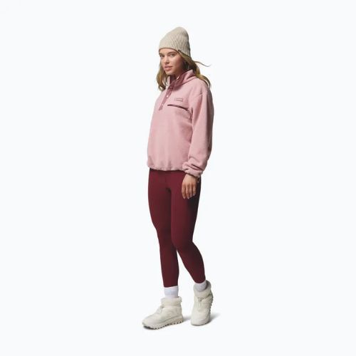 Bluza polarowa damska Columbia Helvetia II Cropped Half Snap Fleece eraser pink/fig/rich wine