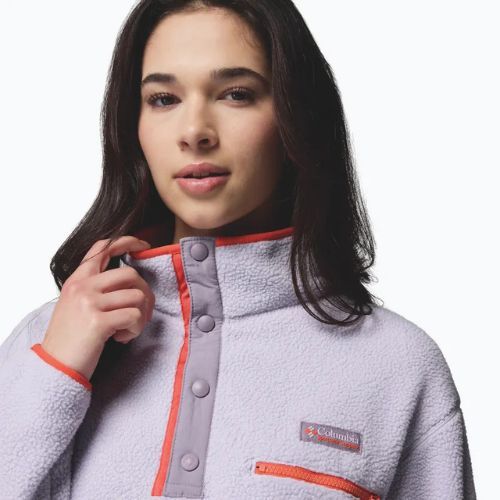 Bluza polarowa damska Columbia Helvetia II Cropped Half Snap Fleece lavender pearl/shale purple/zing