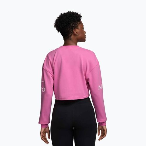 Bluza treningowa damska Nike Pro Dri-Fit Loose Crew-Neck playful pink/pink foam/white