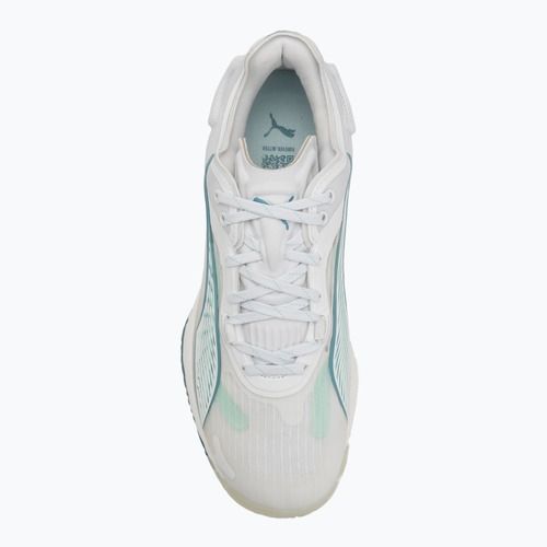 Buty do piłki ręcznej damskie PUMA Accelerate Nitro SQD 4 Game On puma white/baltic sea blue/fresh water