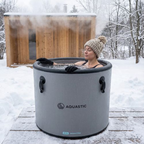 Basen do morsowania AQUASTIC BrrFree 382 l dropstitch szary