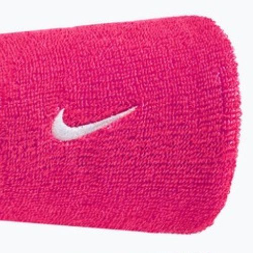 Frotki na nadgarstek Nike Swoosh Classic Doublewide Wristbands 2 szt vivid pink/white