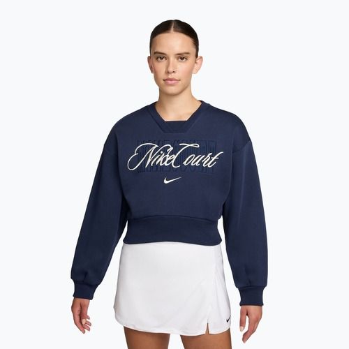 Bluza damska Nike Court Collection French Terry Crew Neck midnight navy/sail