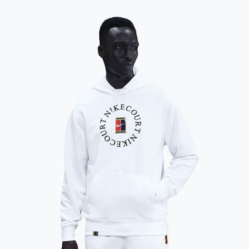 Bluza tenisowa męska Nike Court Dri-Fit Heritage French Terry Hoodie white/black