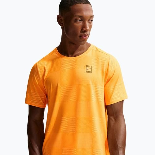 Koszulka tenisowa męska Nike Court Dri-Fit Advantage Print laser orange/black