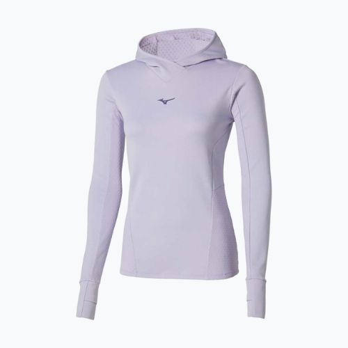 Bluza do biegania damska Mizuno Active Warm Hooded icelandic blue