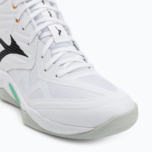 Buty do siatkówki Mizuno Wave Momentum Pro Mid white/black/frozen emerald