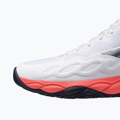 Buty do tenisa męskie Mizuno Wave Enforce Court AC white/baritone blue/calypso coral