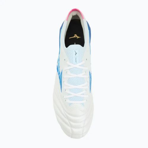 Buty piłkarskie męskie Mizuno Morelia Neo IV β Japan Fg white/tanager turquoise/pink tetra