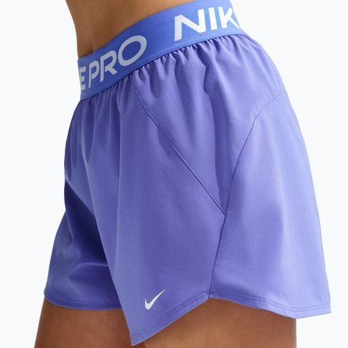 Spodenki treningowe damskie Nike Pro Dri-Fit Mid-Rise Brief-Lined 3" sapphire/white