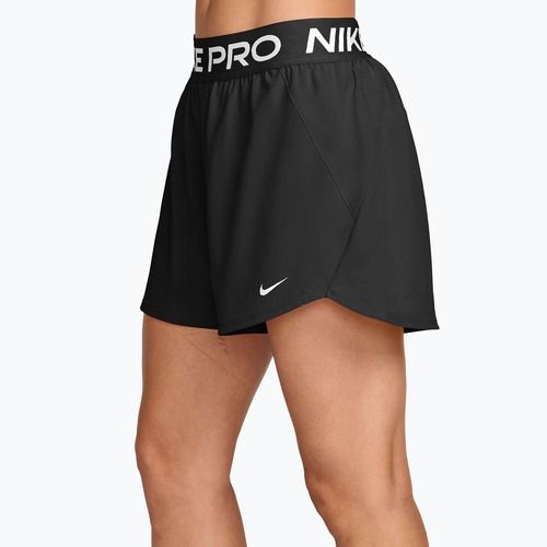Spodenki treningowe damskie Nike Pro Dri-Fit Mid-Rise Brief-Lined 3" black/white