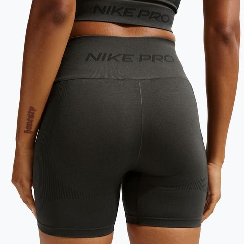 Spodenki damskie Nike Pro Seamless High-Waisted Biker 5" dark smoke grey