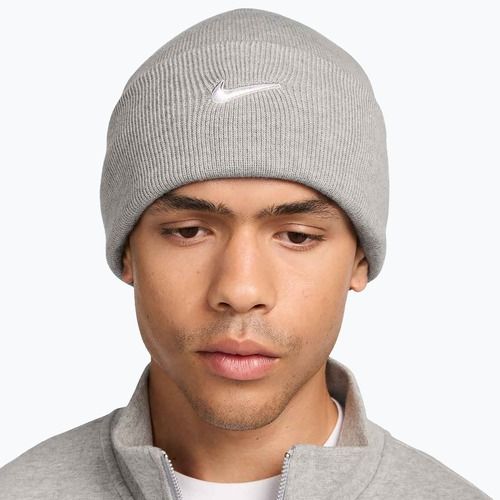 Czapka zimowa Nike Peak Swoosh Beanie dark grey heather/white