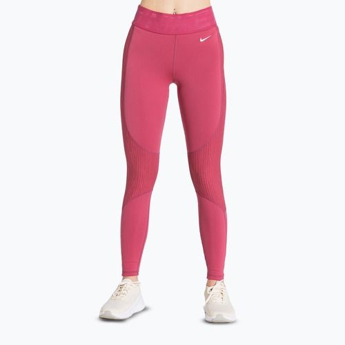 Legginsy treningowe damskie Nike Pro High-Waisted sweet beet/white
