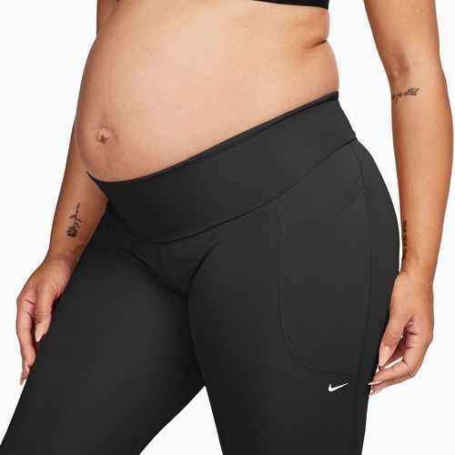 Legginsy treningowe damskie Nike One Maternity High-Waisted 7/8 black/white
