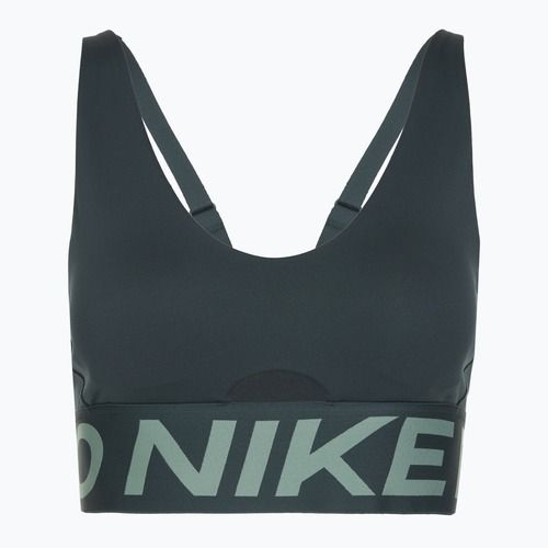 Biustonosz treningowy Nike Pro Indy Plunge seaweed/clay green/white