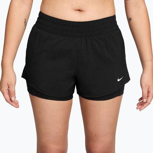 Spodenki do biegania damskie Nike One Dri-FIT 2IN1 black/white
