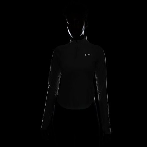Longsleeve do biegania damski Nike Tempo Swoosh Run Dri-Fit 1/4-Zip white/black