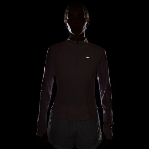 Longsleeve do biegania damski Nike Tempo Swoosh Run Dri-Fit 1/4-Zip pink foam/white