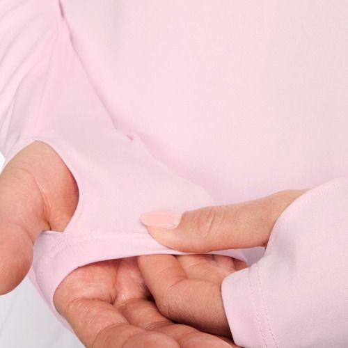 Longsleeve do biegania damski Nike Tempo Swoosh Run Dri-Fit 1/4-Zip pink foam/white