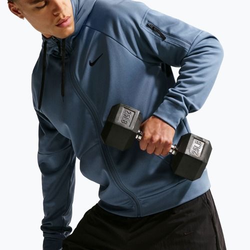 Bluza treningowa męska Nike Therma Fit Full-Zip diffused blue/diffused blue/black