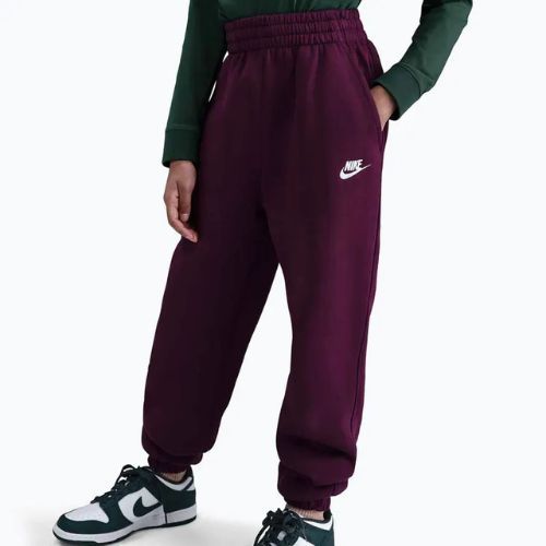 Spodnie dziecięce Nike Sportswear Club Fleece bordeaux/bordeaux/white