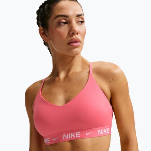 Biustonosz treningowy Nike Dri-Fit Indy Light Support sea coral/sea coral/white