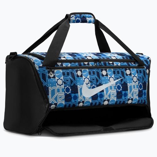 Torba treningowa Nike Brasilia 9.5 Aop 60 l university blue/black/white