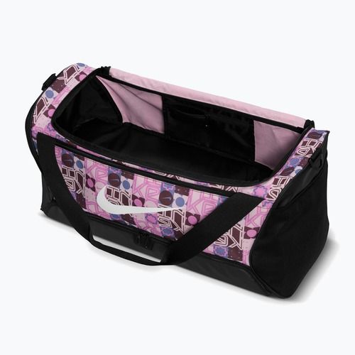 Torba treningowa Nike Brasilia 9.5 Aop 60 l black/pink foam/white