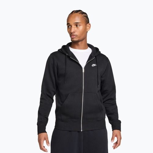 Bluza męska Nike Club Full Zip Hoodie black/black/white