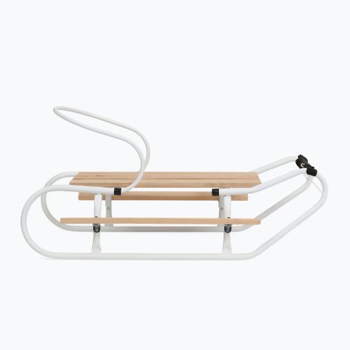 Sanki metalowe HUMBAKA z oparciem i podnóżkami biały