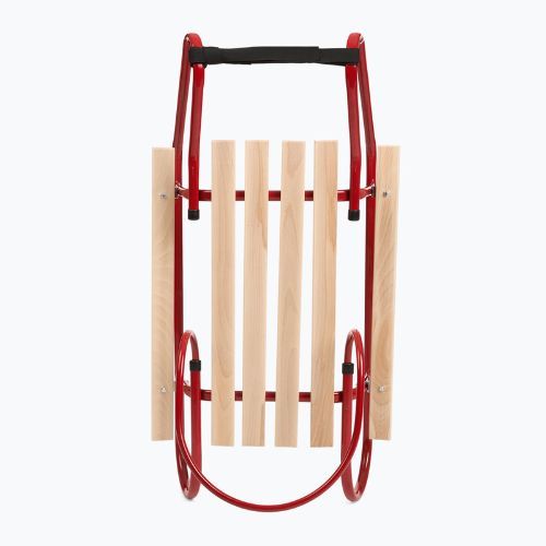 Sanki metalowe HUMBAKA z oparciem i podnóżkami czerwony