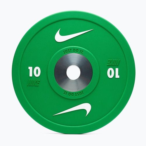 Obciążenie bumperowe Nike Strength Pro Urethane Bumper Plates 10 kg green/white