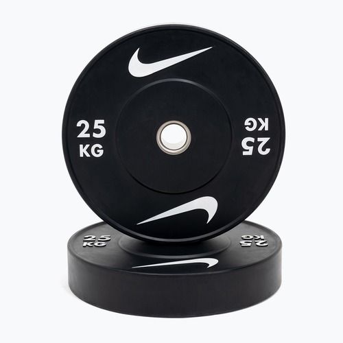 Obciążenie bumperowe Nike Strength Rubber Bumper Plates 25 kg black/white