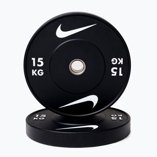 Obciążenie bumperowe Nike Strength Rubber Bumper Plates 15 kg black/white