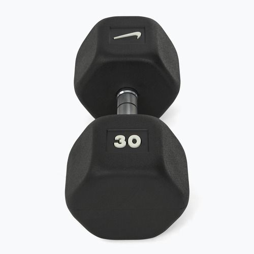 Hantel ogumowany Nike Strength Hex Dumbbell 30 kg black/white