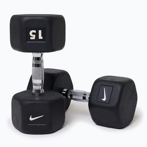 Hantel ogumowany Nike Strength Hex Dumbbell 15 kg black/white