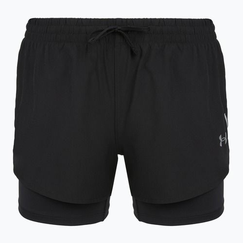 Spodenki do biegania damskie Under Armour Velociti Pro 4" 2N1 ultimate black/ultimate black/ultimate black