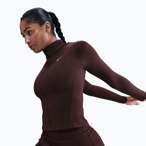Bluza treningowa damska Nike One Fitted Dri-Fit Full-Zip burgundy crush/white