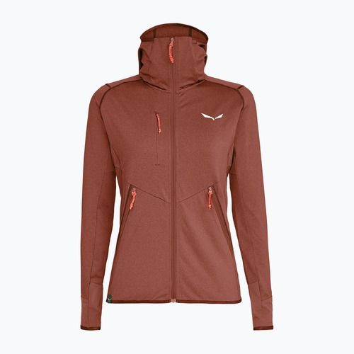 Bluza trekkingowa damska Salewa Agner Hybrid PL/DST FZ Hoody etruscan red melange