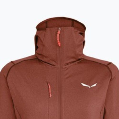 Bluza trekkingowa damska Salewa Agner Hybrid PL/DST FZ Hoody etruscan red melange